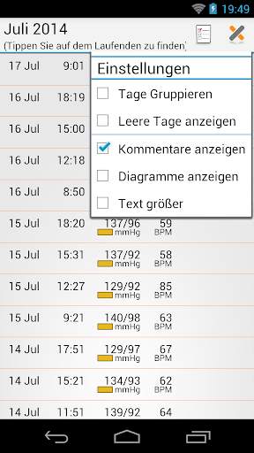 Blutdruck (MyDiary) screenshot 2