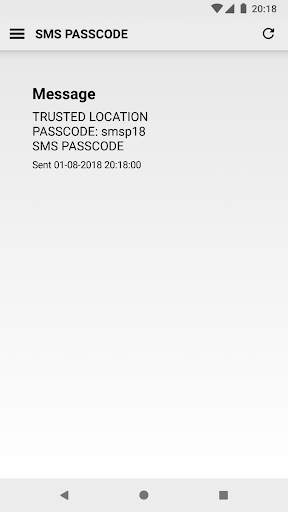 SMS PASSCODE Mobile screenshot 1