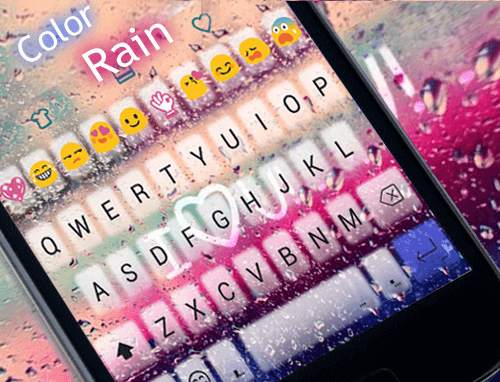 COLOR RAIN Emoji Keyboard Skin screenshot 6