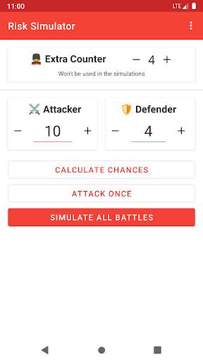 Risk Battle Simulator - Risk Calculator/Dice Roll screenshot 1