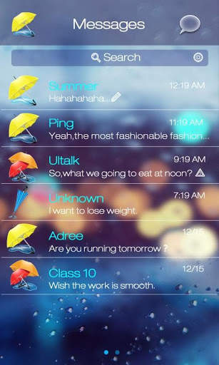 GO SMS PRO RAINY DAY THEME скриншот 3