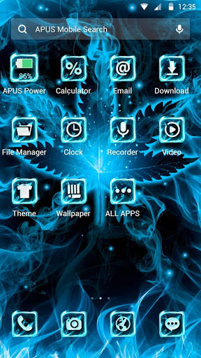 Blue Leaf APUS Launcher theme screenshot 2