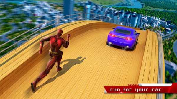 Super Flash Hero Mega Ramp Racing Stunts screenshot 1