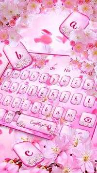 Pink Sakura Flower Keyboard Theme screenshot 2