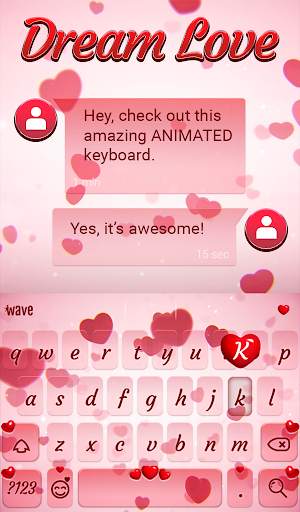 Dream Love Animated Keyboard   Live Wallpaper स्क्रीनशॉट 3