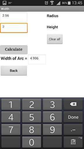 FREE ARC CALCULATOR screenshot 2
