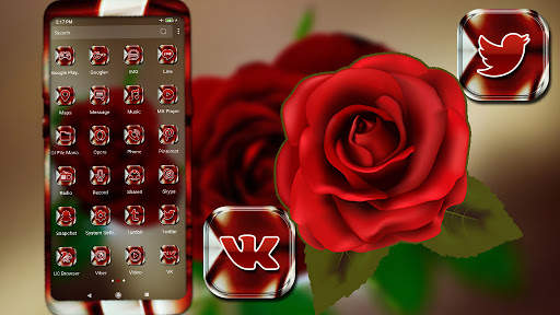 Red Rose Launcher Theme screenshot 2