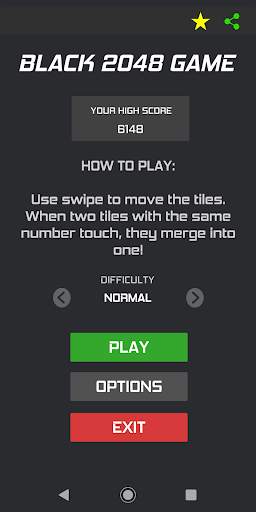 Black 2048 Puzzle Game screenshot 2