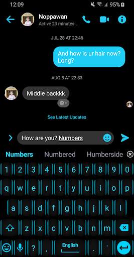 Keyboard Theme Neon Blue screenshot 4
