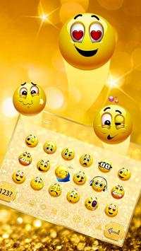 Shiny beautiful love diamond gold keyboard theme screenshot 3
