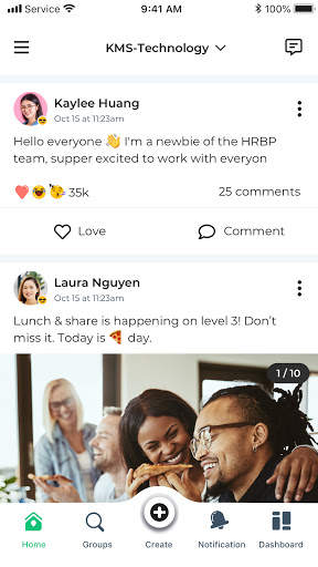 Sprynkl: Co-worker Social Network, Team Engagement screenshot 2