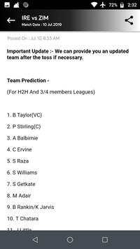 Dream Experts - Dream11 Team, Dream11 Prediction screenshot 2
