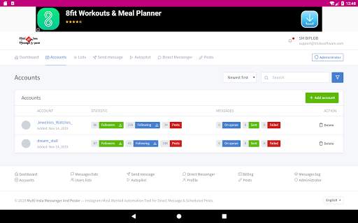 Multiple Accounts Messenger & Poster For Instagram screenshot 12
