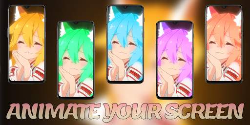 Senko Rainbow Fox Anime Girl Live Wallpapers screenshot 1