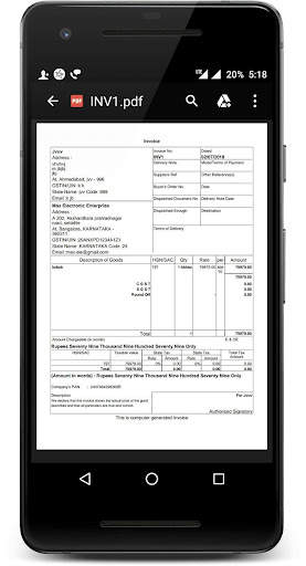 Tally in Mobile App GST Bills screenshot 1