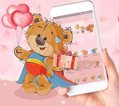 Cute Love Teddy Bear Theme screenshot 1