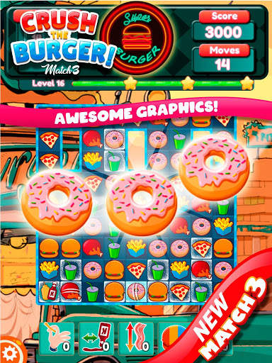 Crush The Burger ! Deluxe Match 3 Game screenshot 10