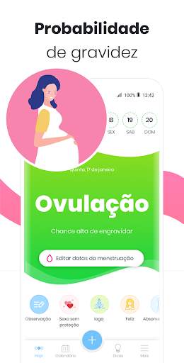 Calendário menstrual MIA - Ovulação e menstruação screenshot 2
