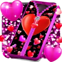 Heart zipper lock screen icon