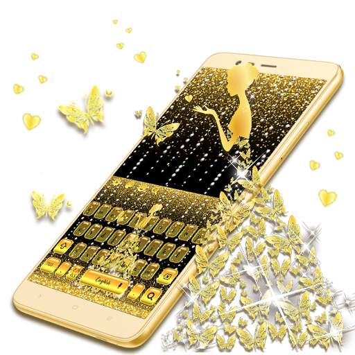 Golden Butterfly Glitter Girl Keyboard 10001004
