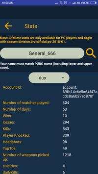 Pubg Tracker स्क्रीनशॉट 2