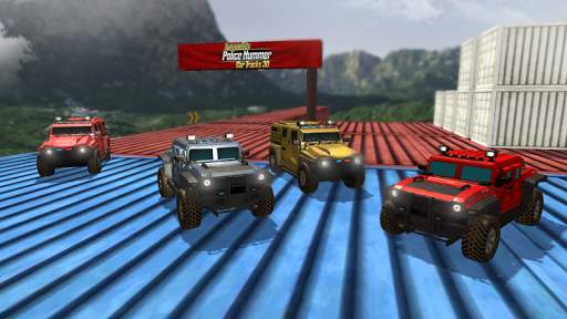 Impossible Police Hummer Car Tracks 3D screenshot 4