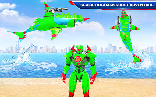 Roboter-Hai-Angriff Roboter verwandeln Hai-Spiele screenshot 13