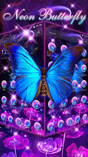 Beautiful Neon Butterfly Live Wallpaper Theme screenshot 3