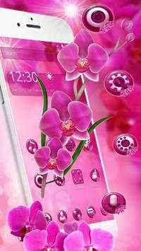 Pink Orchid Spring Flowers Theme screenshot 2