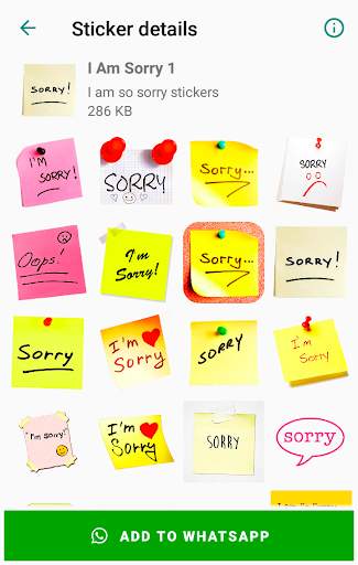 I am sorry stickers for WhatsApp - WAStickerApps screenshot 4