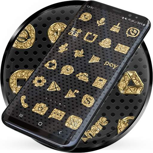 Launcher Theme Gold - Rocks Icon Pack Wallpaper 100