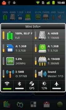 Mini Info+ System Widget App स्क्रीनशॉट 1
