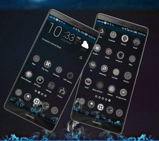 Black go launcher theme screenshot 5