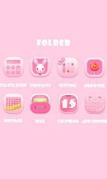 Pink Rabbit Go Launcher Theme screenshot 4