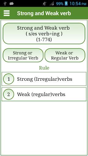 Verbs English Strong and Weak screenshot 8