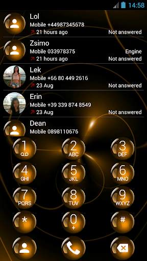 Dialer Theme Spheres Orange screenshot 2