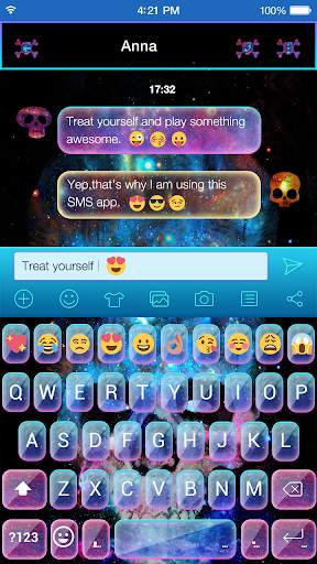 Galaxy Skull Emoji Theme screenshot 3