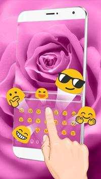 Pink Love Rose Keyboard Theme screenshot 2