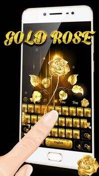 Gold glitter rose keyboard theme screenshot 1