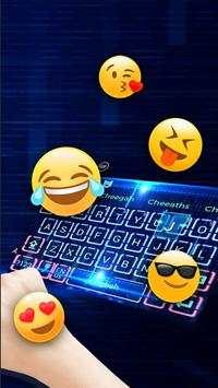 Neon Blue Tech Keyboard Theme screenshot 3