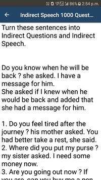 Direct Indirect speech Exercises screenshot 5