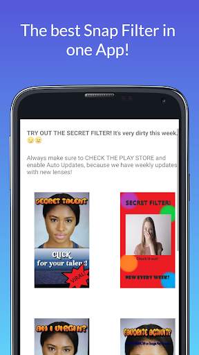Filter for Snapchat! Games for Snap! POWERFILTER screenshot 1