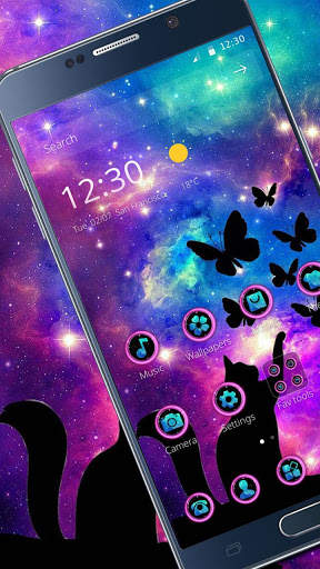 Dreamy Starry Sky Cat Theme screenshot 2
