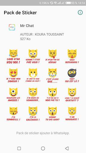 Mr Chat Pack de Sticker screenshot 1