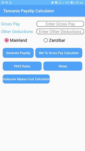 Tanzania Payslip Calculator screenshot 1