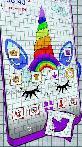 Paper Rainbow Unicorn Theme screenshot 1