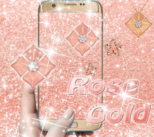 Rosegold diamond Live Wallpaper Theme screenshot 2