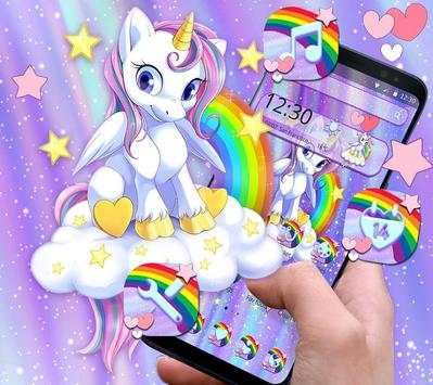 Cartoon Cute Rainbow Unicorn Theme screenshot 2