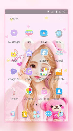 Pink Cartoon Lovely Girl Theme screenshot 4