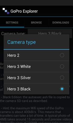 Wifi Media Download for Hero Cameras screenshot 2